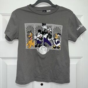 Disney 100 Anniversary Mickey pluto Kids Short Sleeve‎ Gray T-Shirt Tee XL EUC